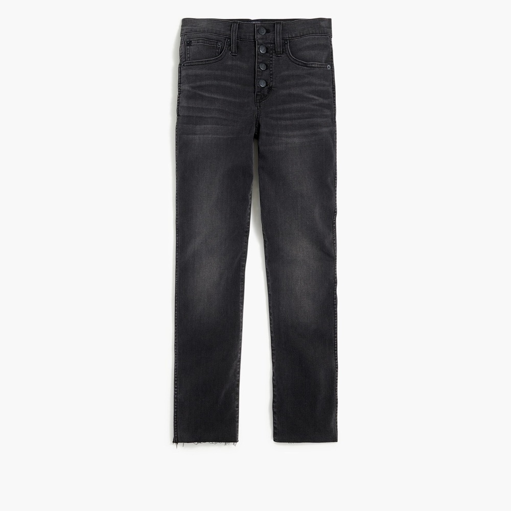 J Crew Gently Used Black Distressed high waisted jeans
